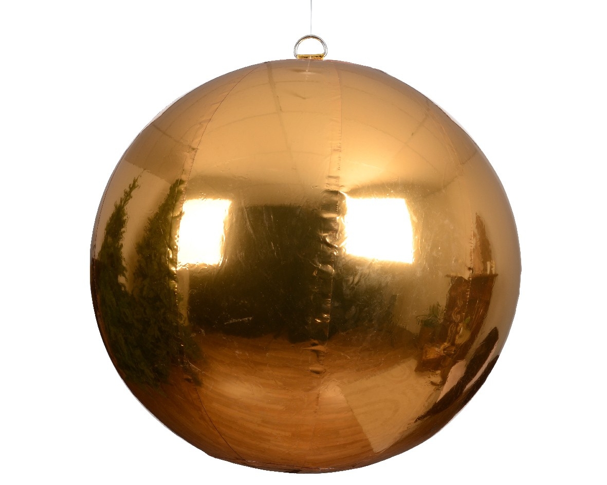 Opblaas kerstbal 120cm pvc goud