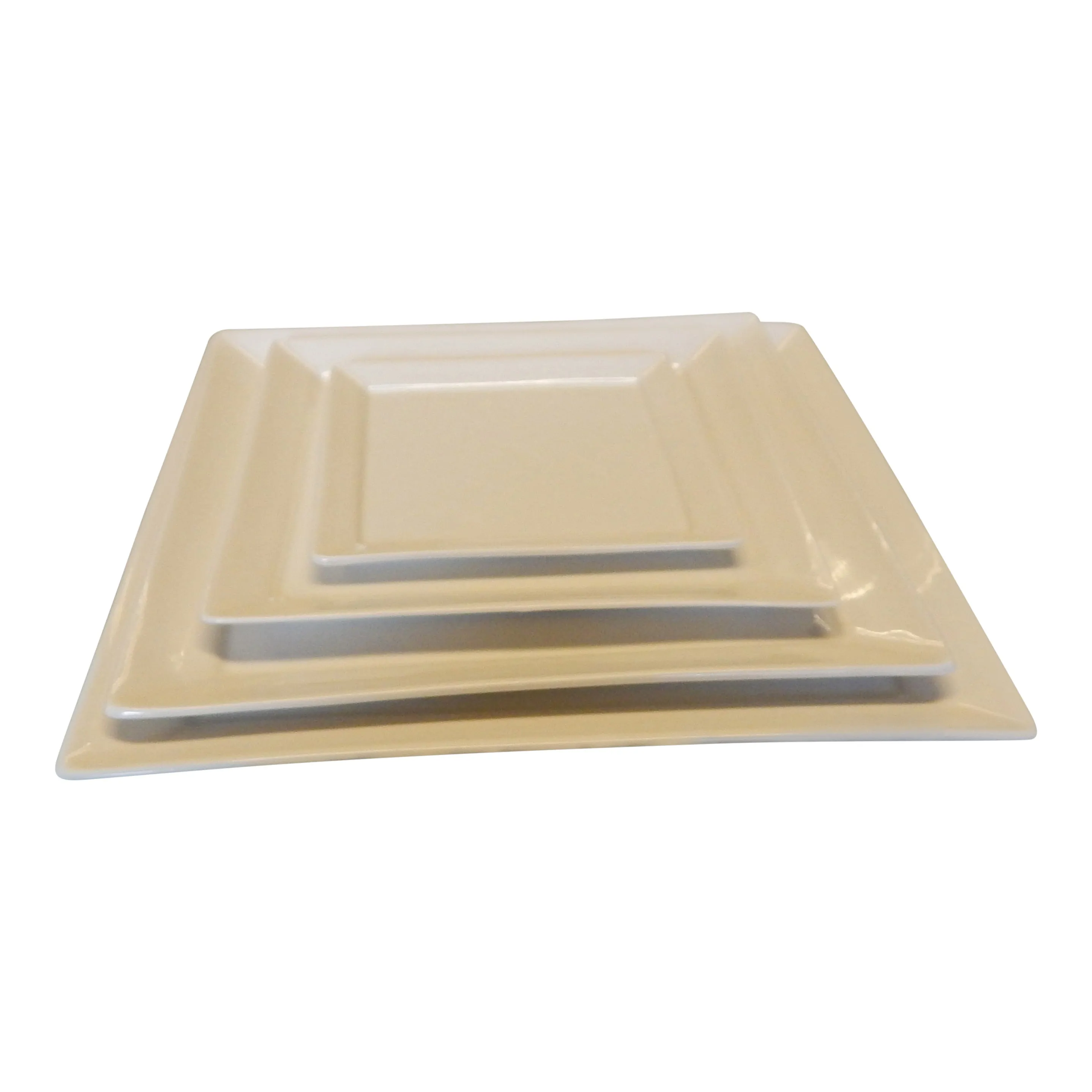 Bord 18,5 cm vierkant ivoor