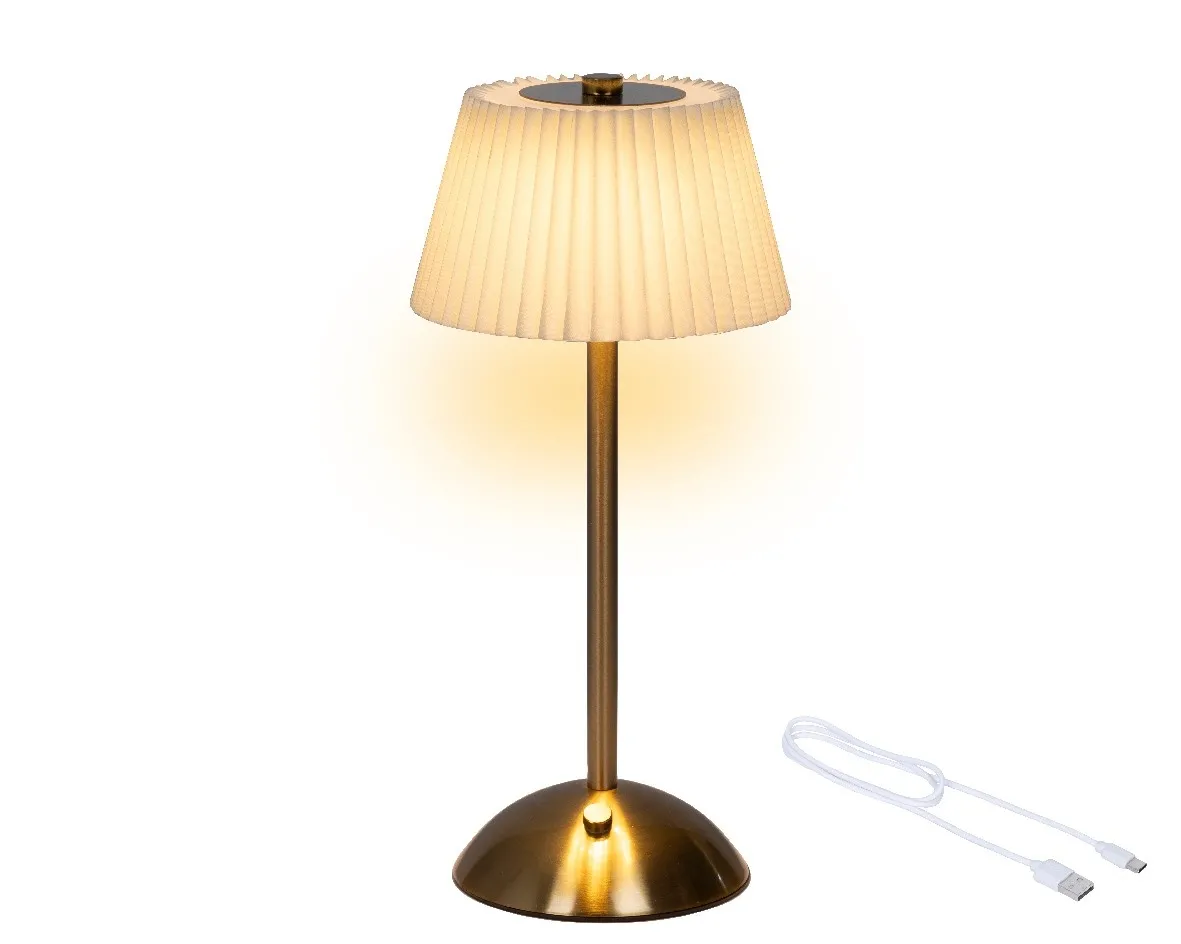 LED oplaadbare tafellamp creme/goud