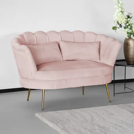 Trouwbankje velvet roze