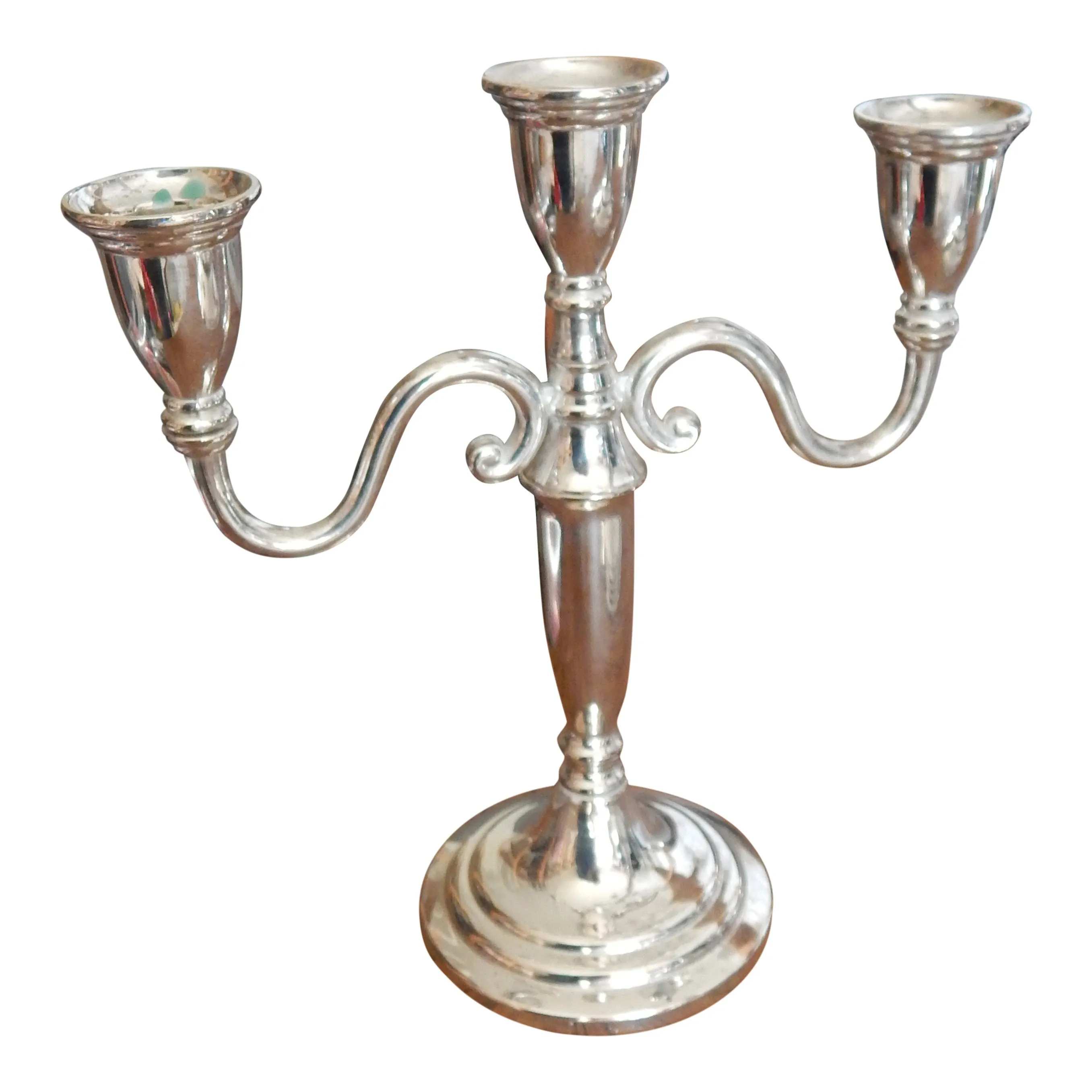 Kandelaar 3 arm verzilverd