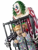 Scary clown met meisje in kooi 220 cm