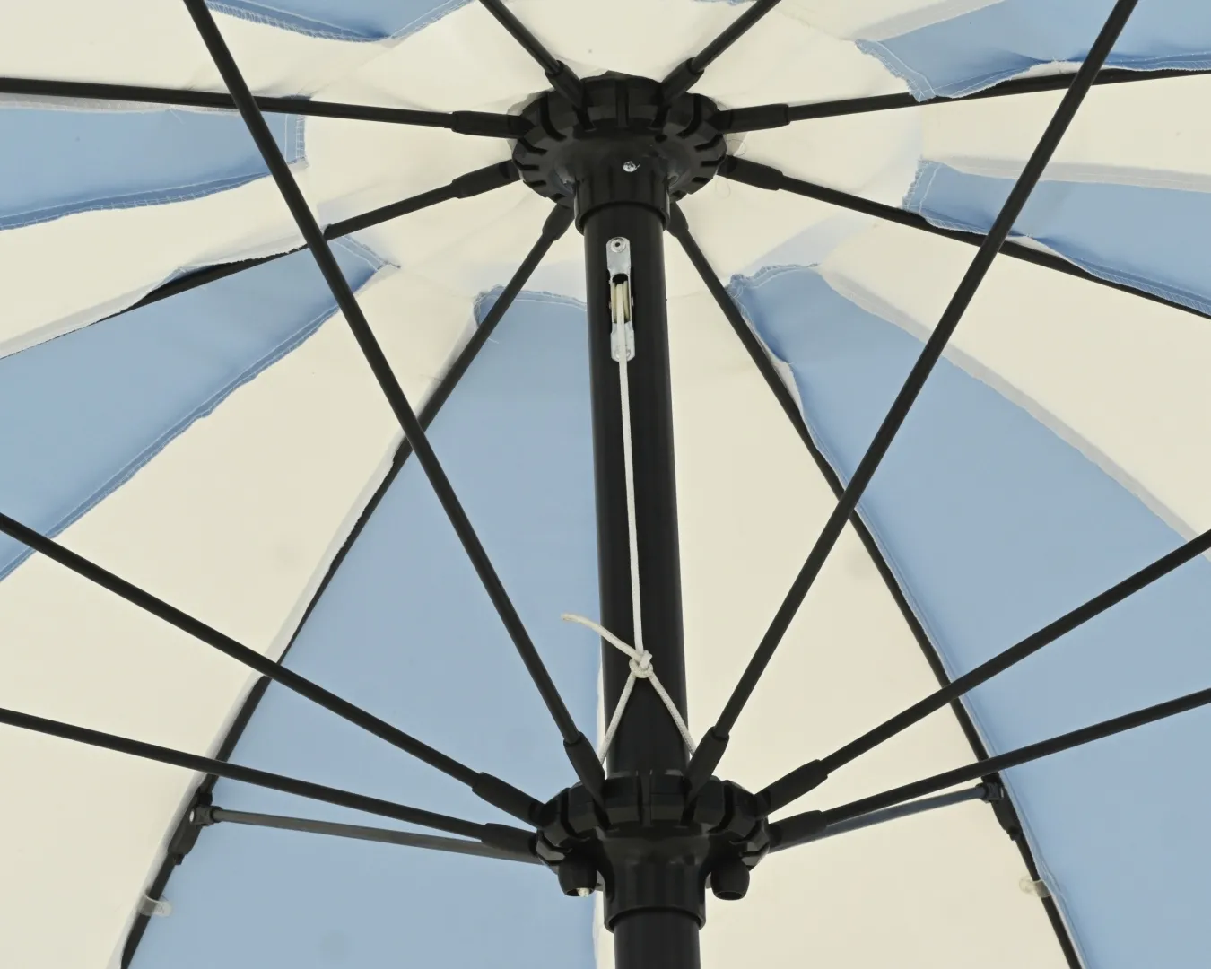 Parasol wit/licht blauw