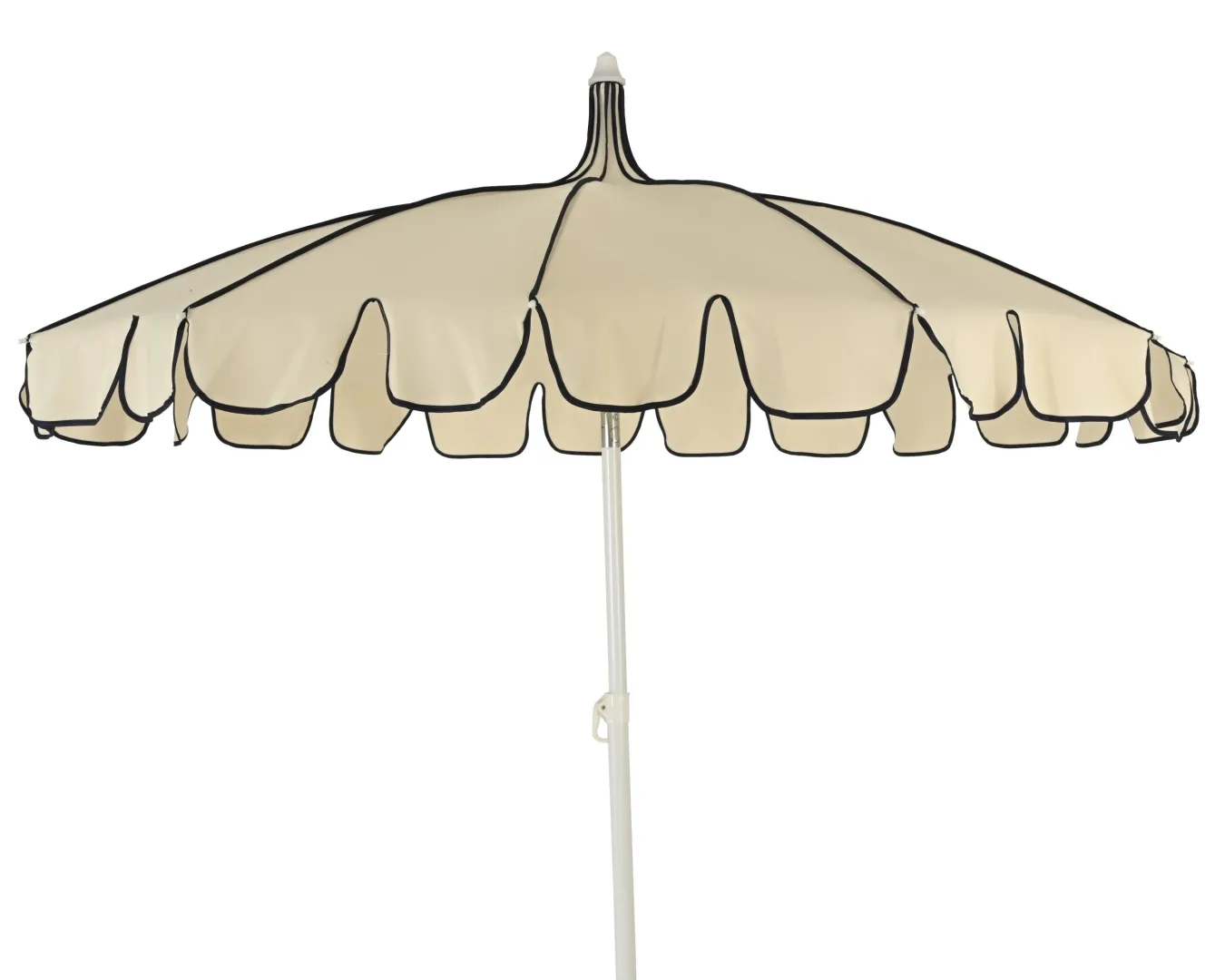 Parasol staal  zwart/wit