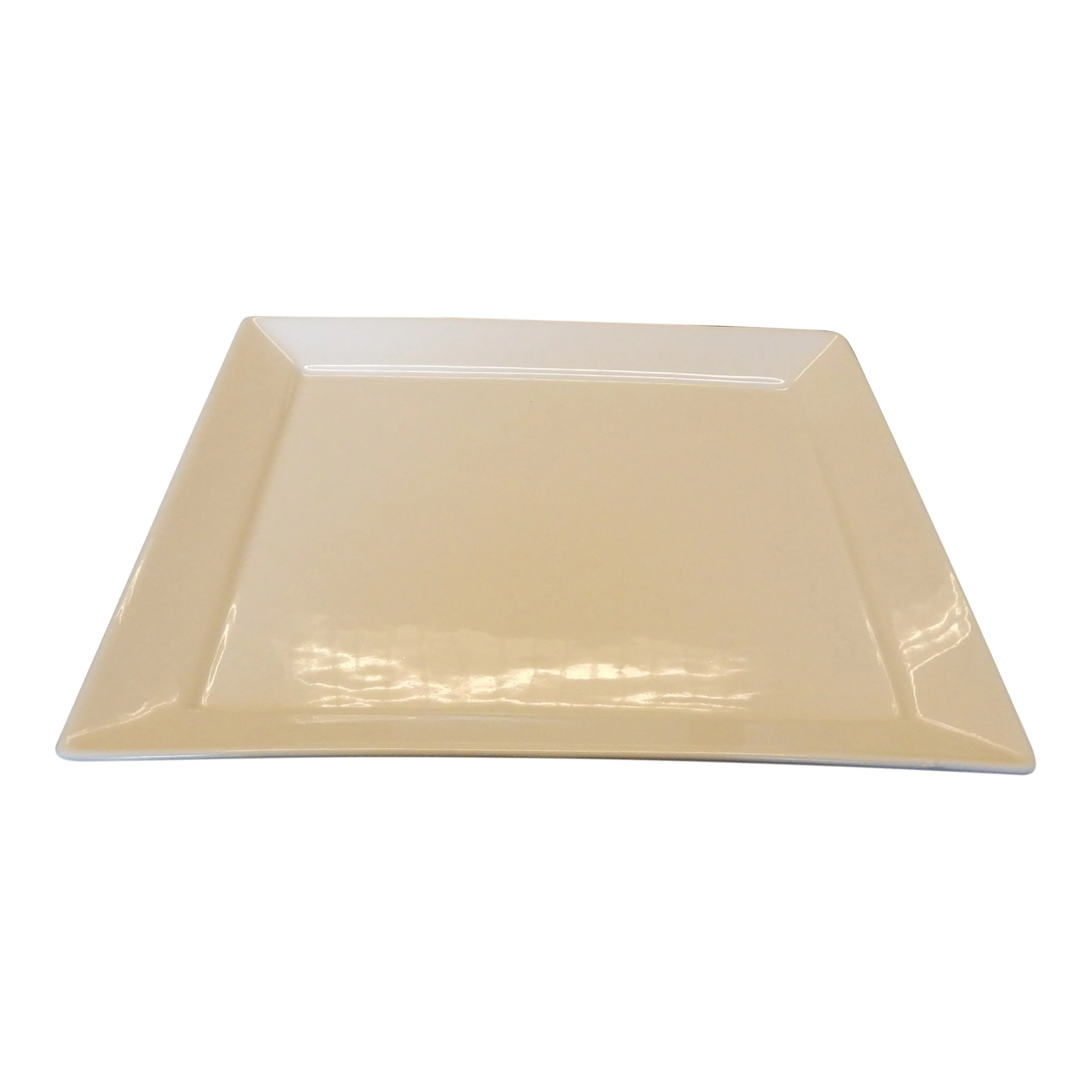 Bord 23cm vierkant ivoor