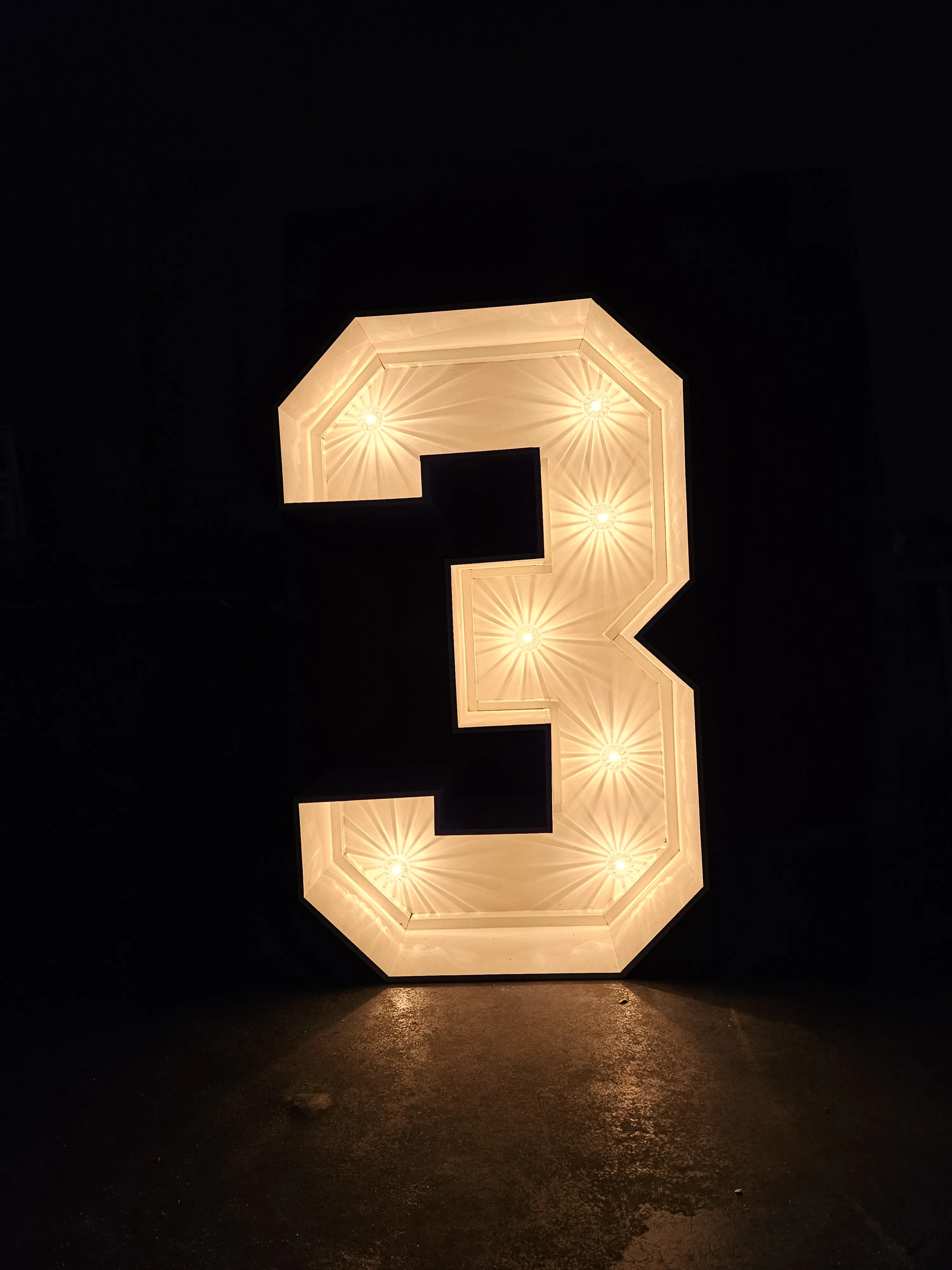 Licht cijfer 3
