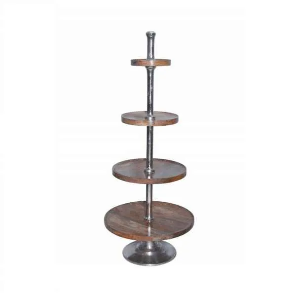 Etagère hout rond 4 lagen 120cm