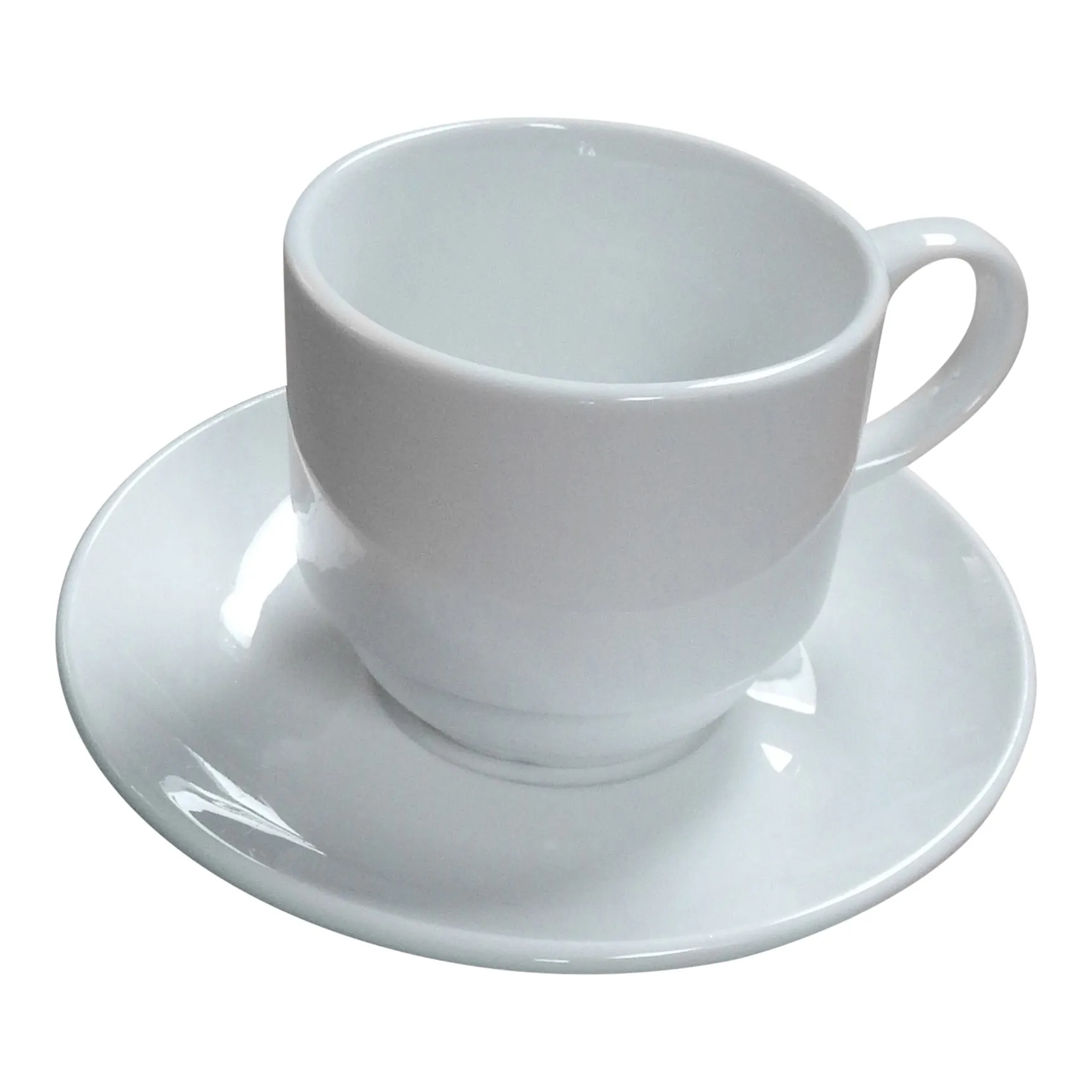 Koffiekop en schotel wit porselein