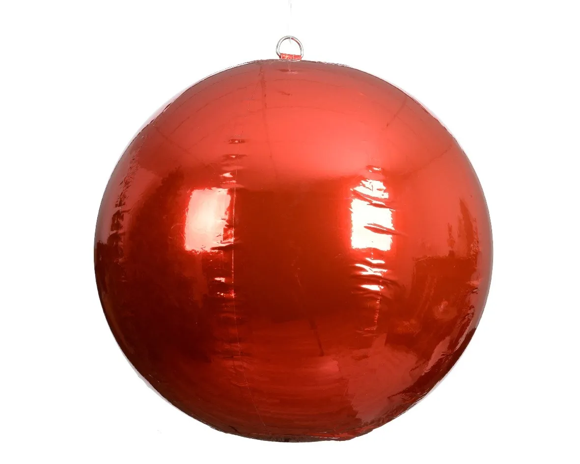 Opblaas kerstbal 60cm pvc rood