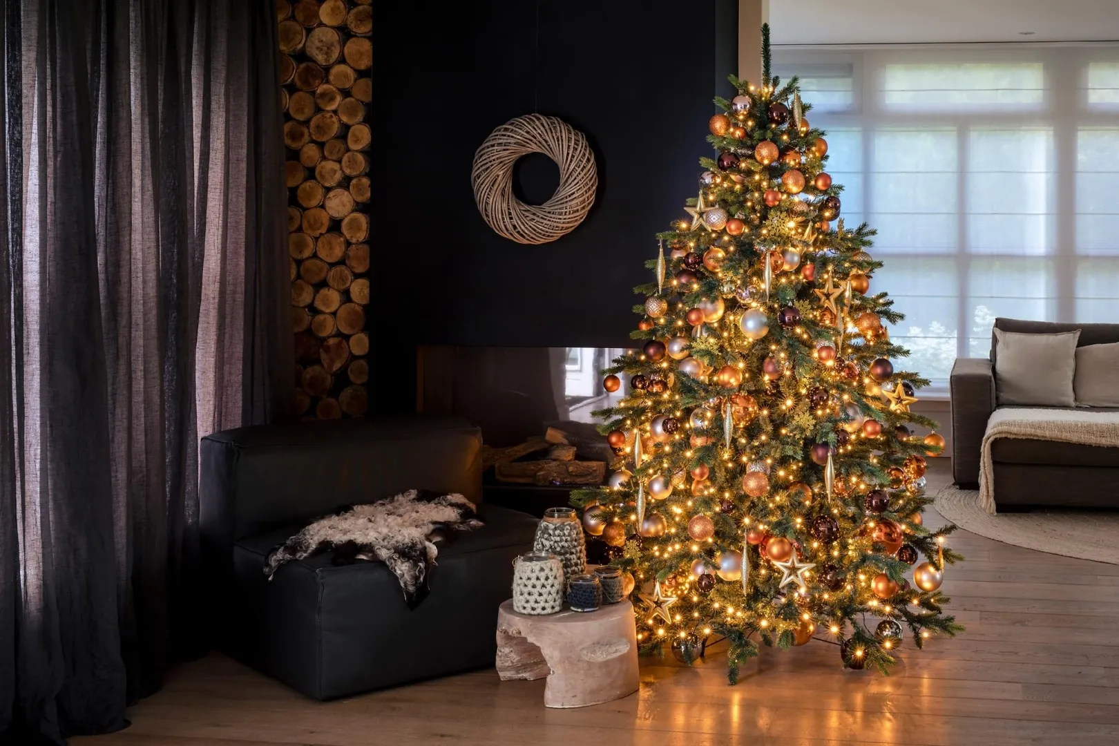 kerstboom Amber Cognac 180cm