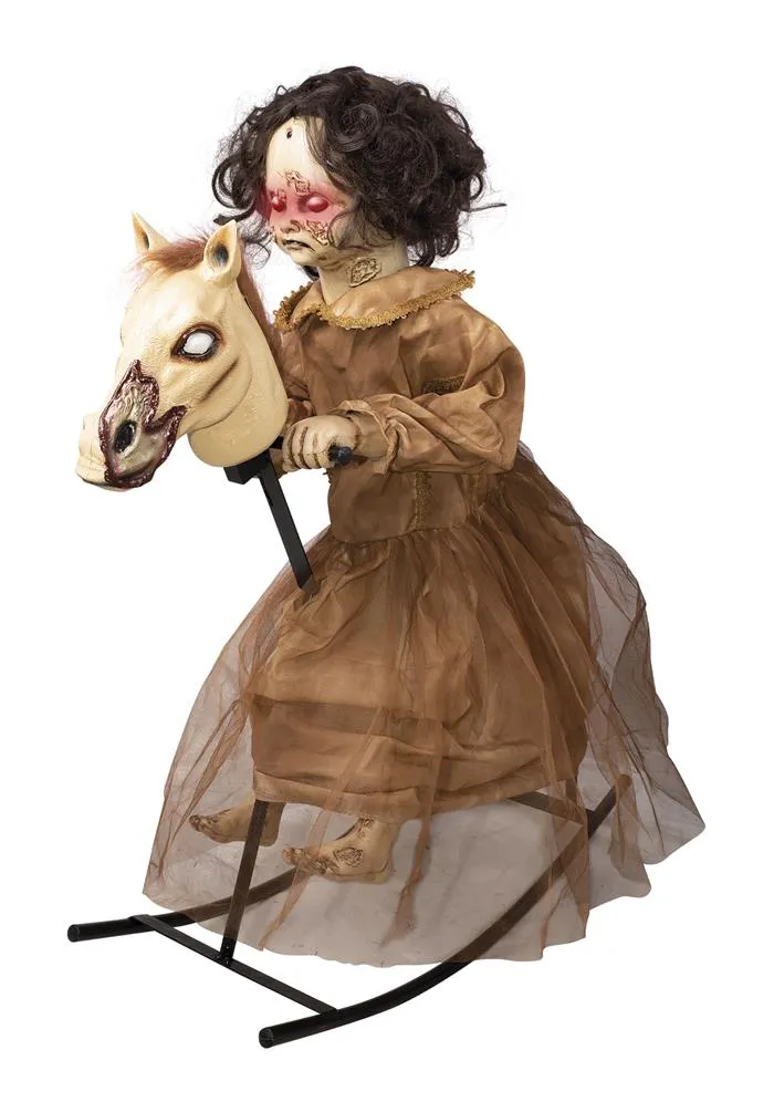 Hobbelpaard met meisje met animatie